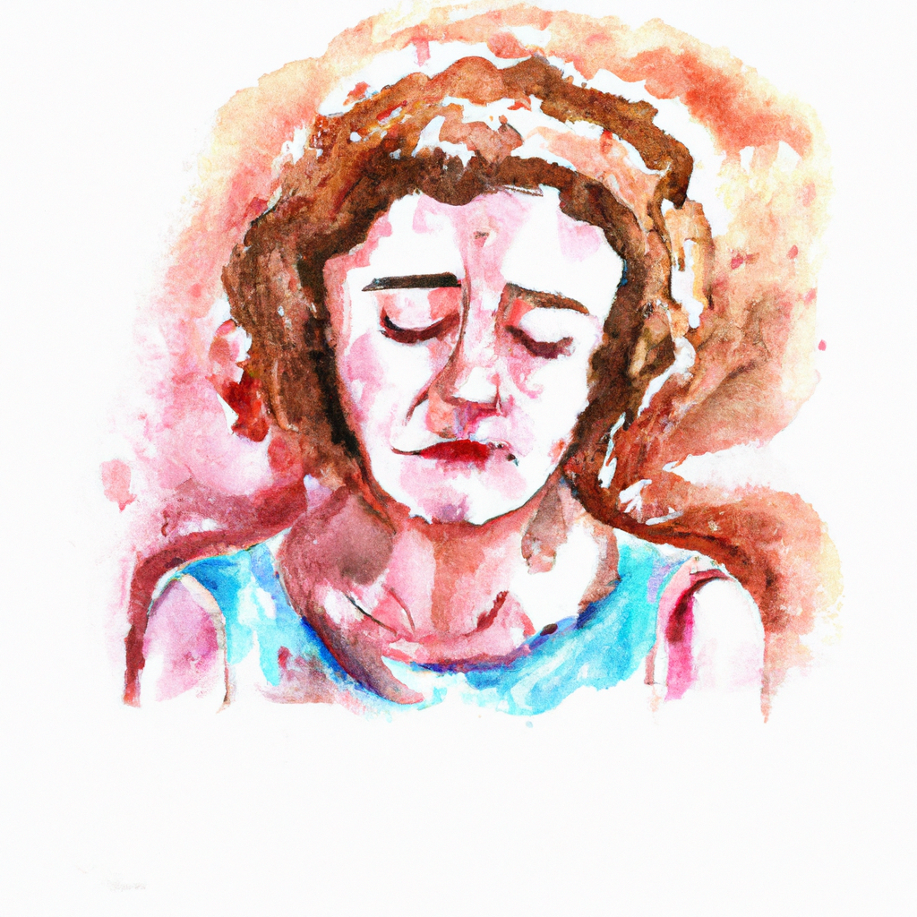 introvert overwhelmed with emotion in watercolor.